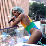 Pabllo Vittar se apresenta na rua Augusta em São Paulo em parceria com uma marca de roupas (Thiago Duran: AgNews)