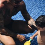 Fernando Medeiros com o filho Lucca