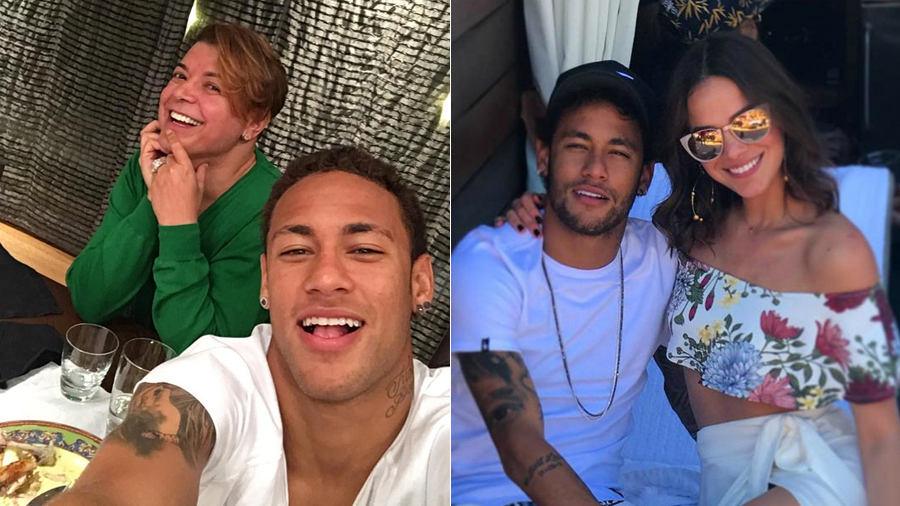 Neymar com Bruna Marquezine e David Brazil