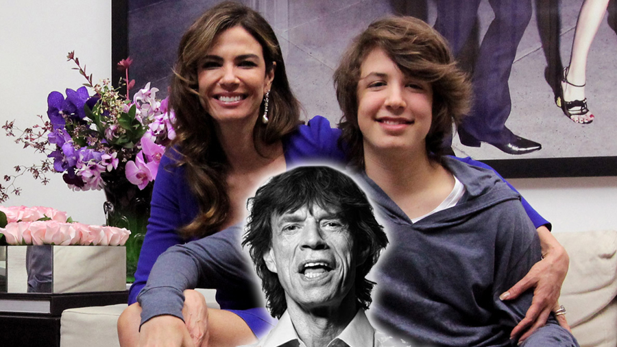 Luciana Gimenez e Lucas Jagger com Mick Jagger