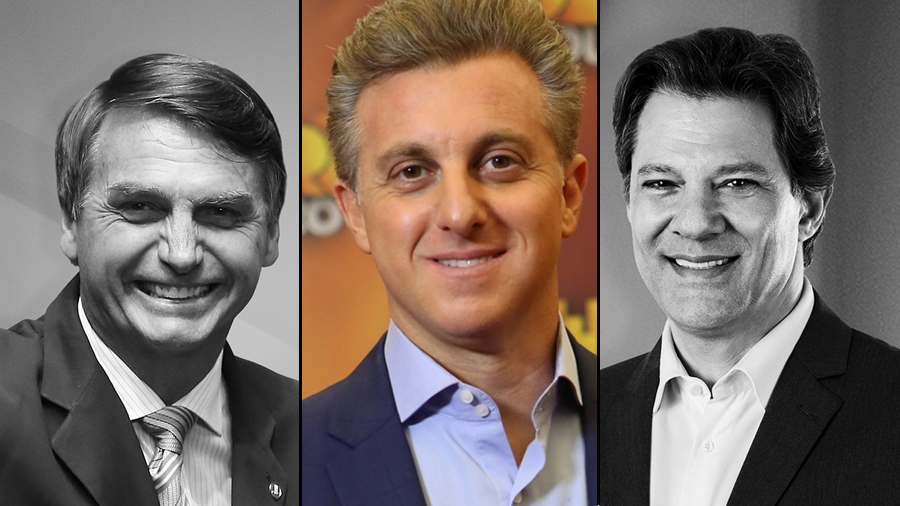 Jair Bolsonaro, Luciano Huck e Fernando Haddad