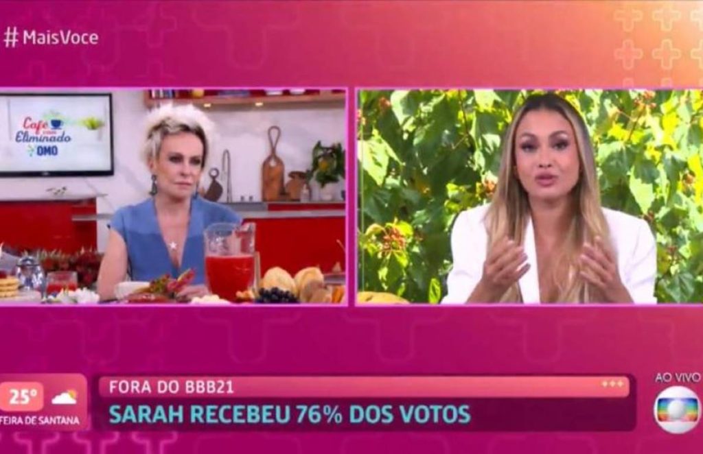 Sarah recebe suposta indireta no Mais Você