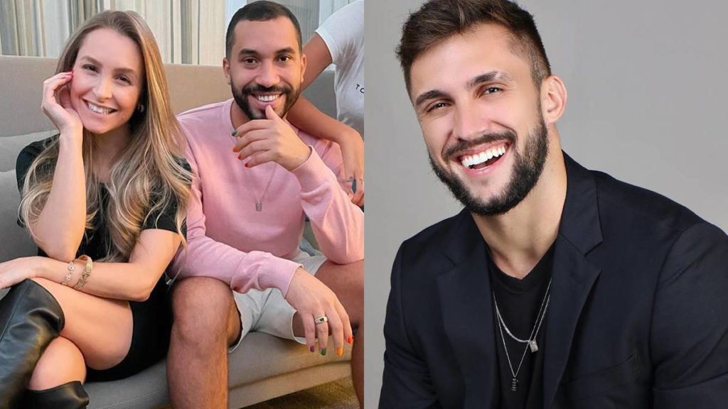 Gil do Vigor mostra Carla Diaz em live e deixa Arthur Picoli sem graça