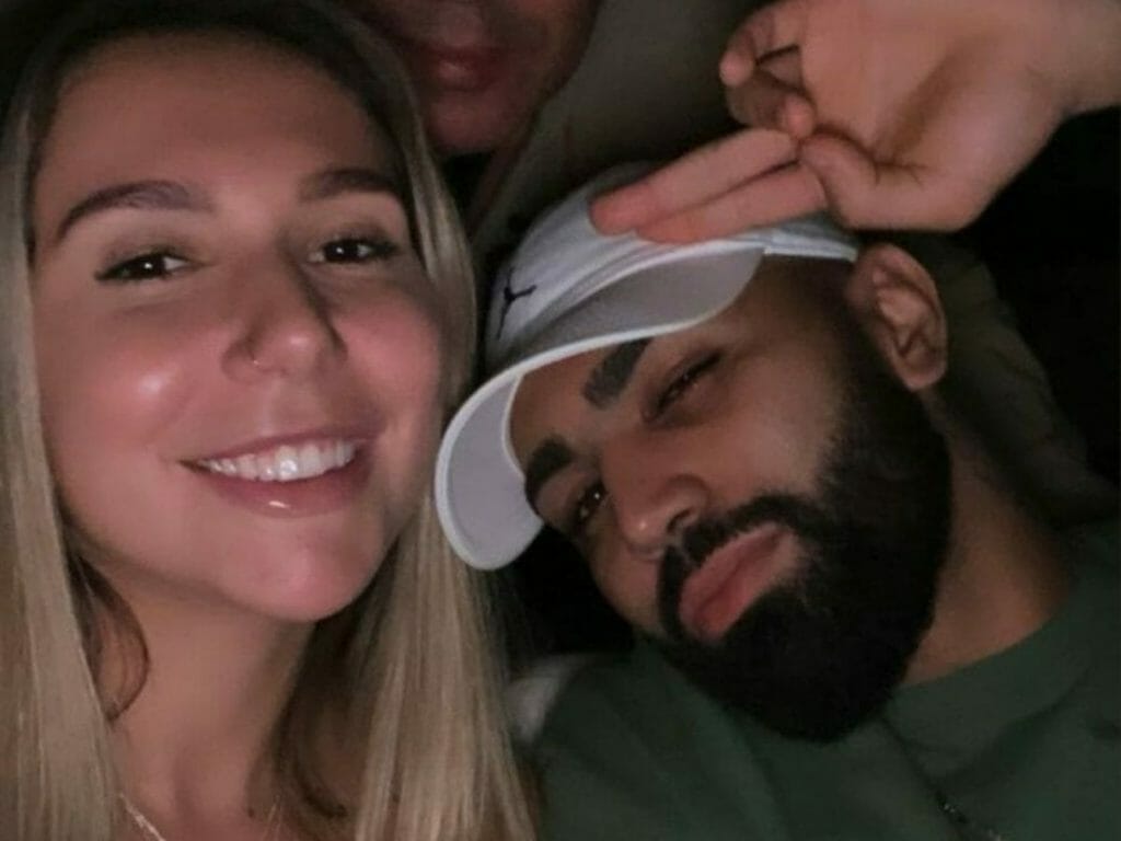 Carolina Portaluppi com Gabigol, do Flamengo