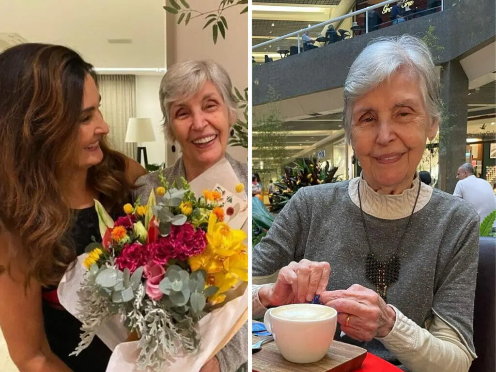 Fátima Bernardes e sua mãe, Eunice Gomes