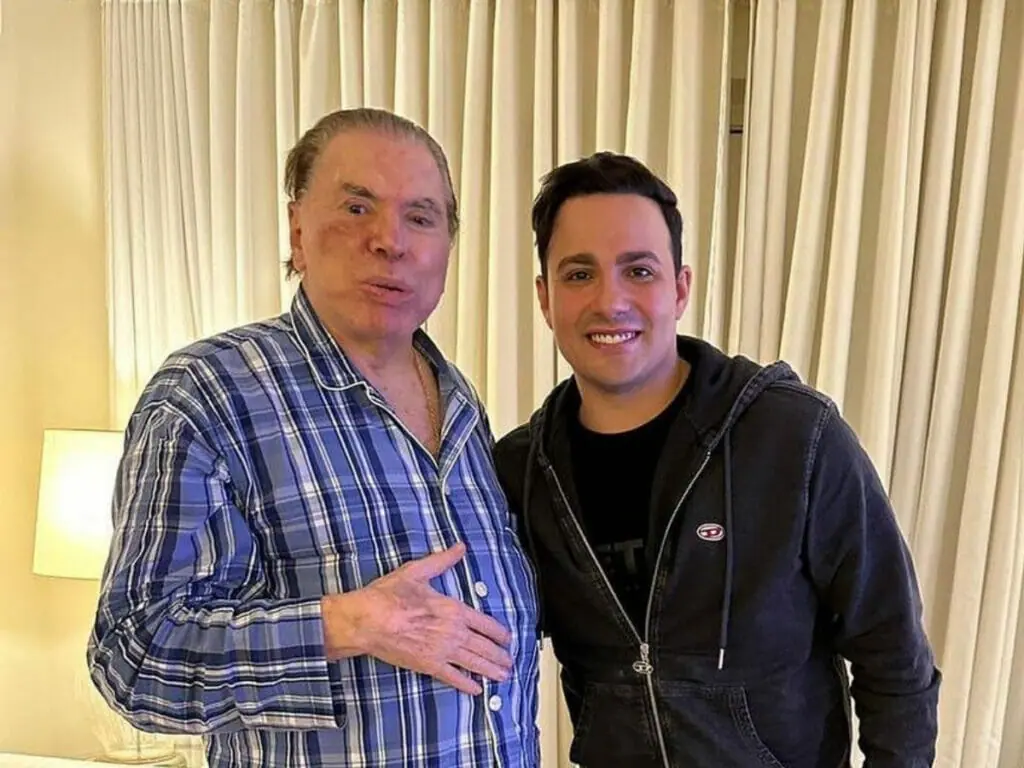 Silvio Santos e Gustavo Moura, namorado de Silvia Abravanel