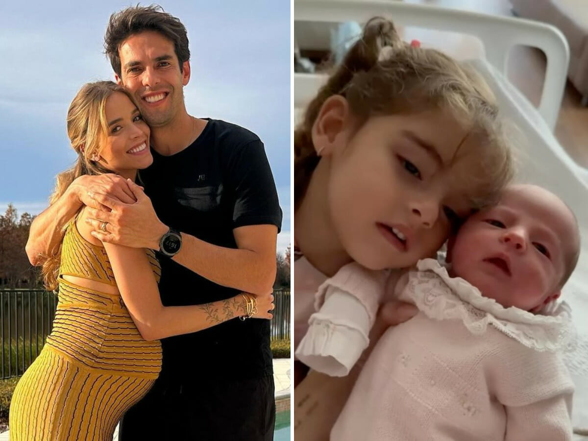 Carol Dias com Kaká e as filhas, Esther e Sarah