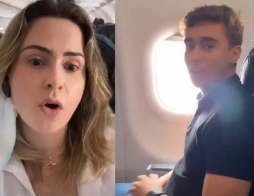 Ana Paula Renault discute com Nikolas Ferreira durante voo