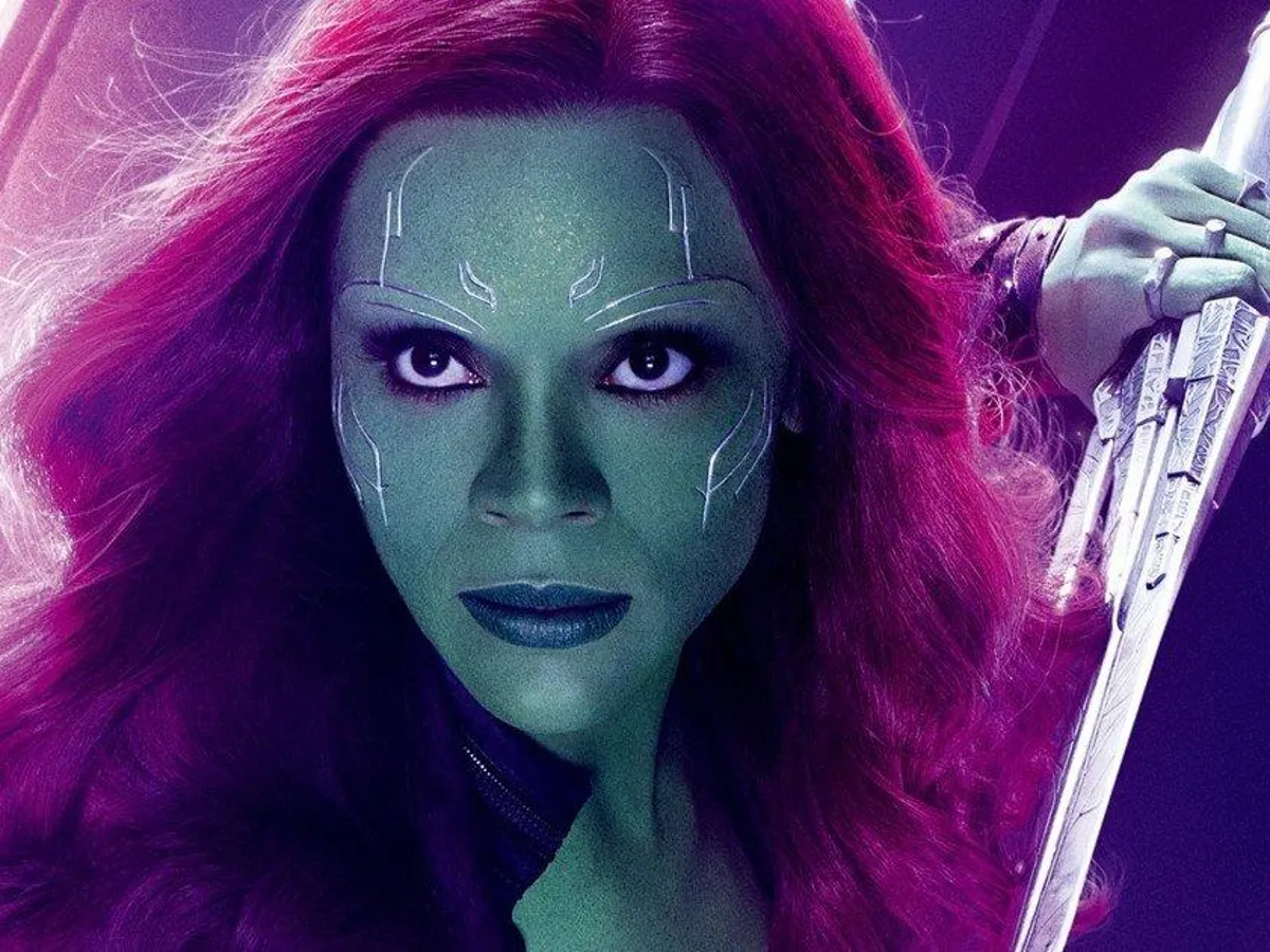 Zoe Saldaña como Gamora em Guardiões da Galáxia Volume 3