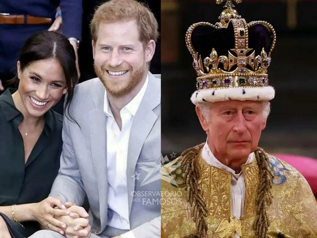 Meghan Markle, príncipe Harry e o rei Charles III