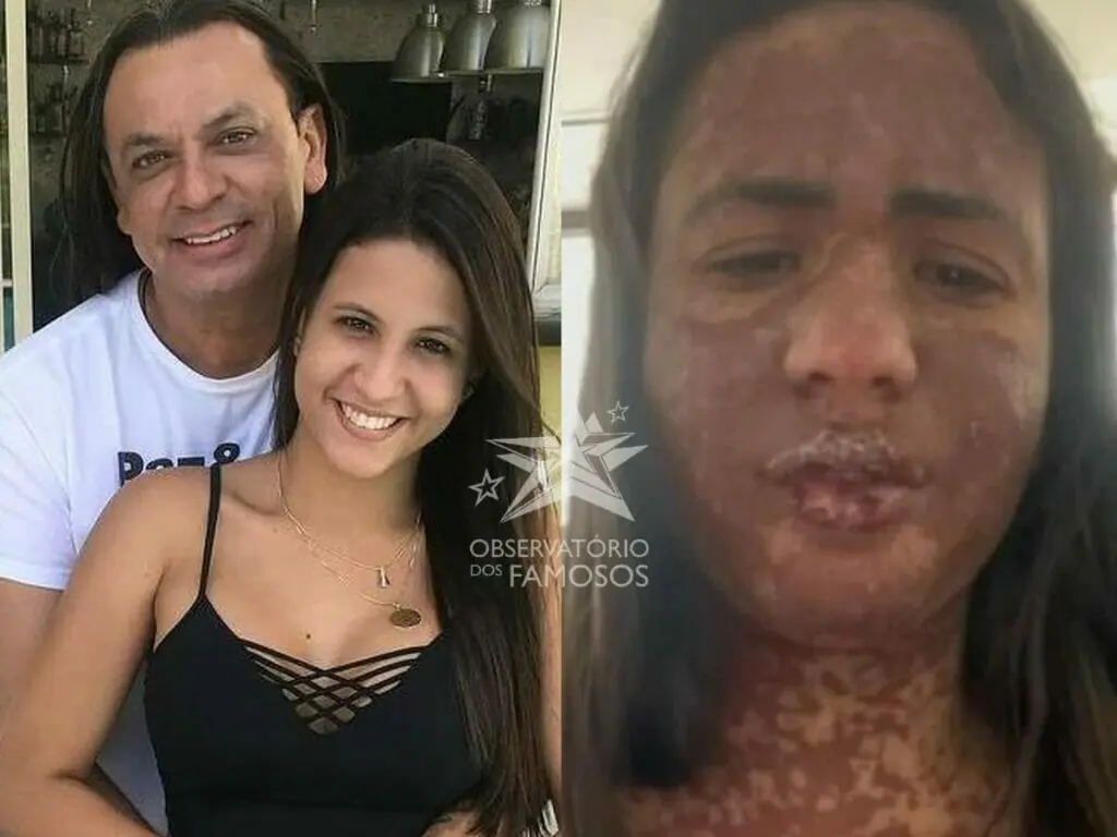 Frank Aguiar e a esposa, Caroline Aguiar