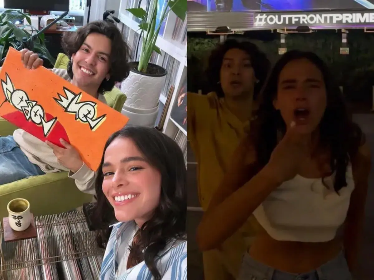 Prestes a estrear ‘Besouro Azul’, Bruna Marquezine encontra Xolo Maridueña