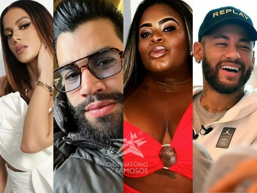 Anitta, Gusttavo Lima, Jojo Todynho e Neymar