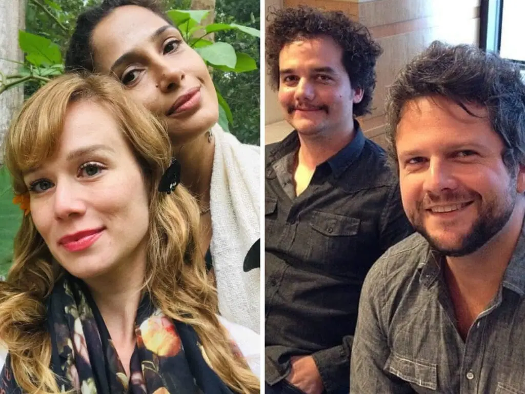 Mariana Ximenes com Camila Pitanga e Wagner Moura com Selton Mello