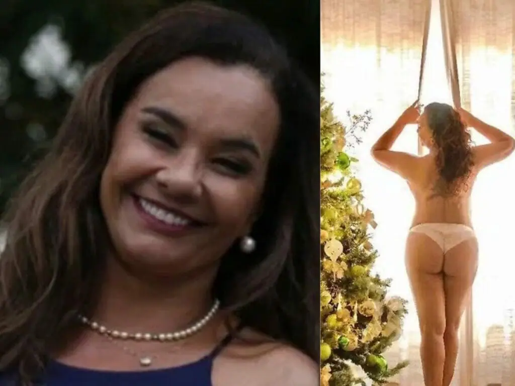 De topless, Solange Couto posa de calcinha e é comparada a Paolla Oliveira