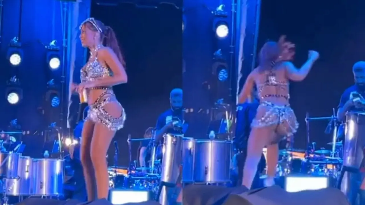 Anitta se desespera e corre após fã invadir o palco