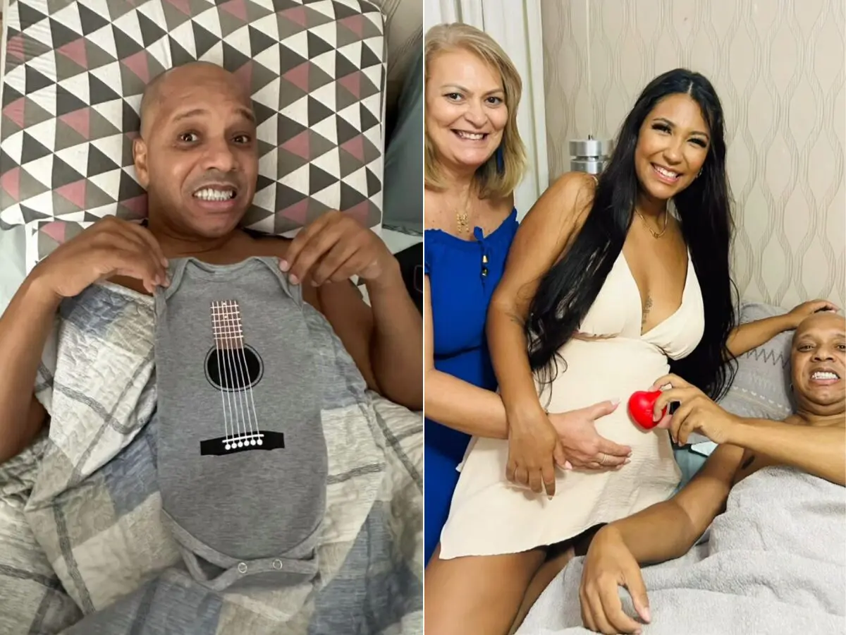 Anderson Leonardo com a filha grávida, Alessa Cristyne