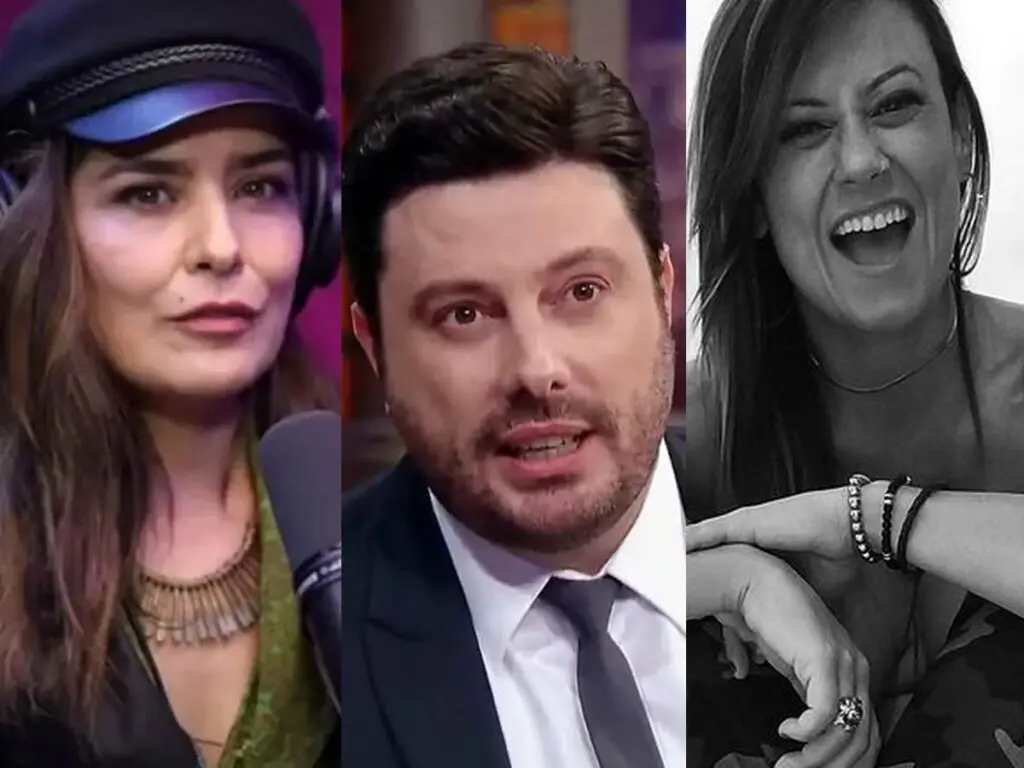 Letícia Sabatella, Danilo Gentili e Angélica Martins