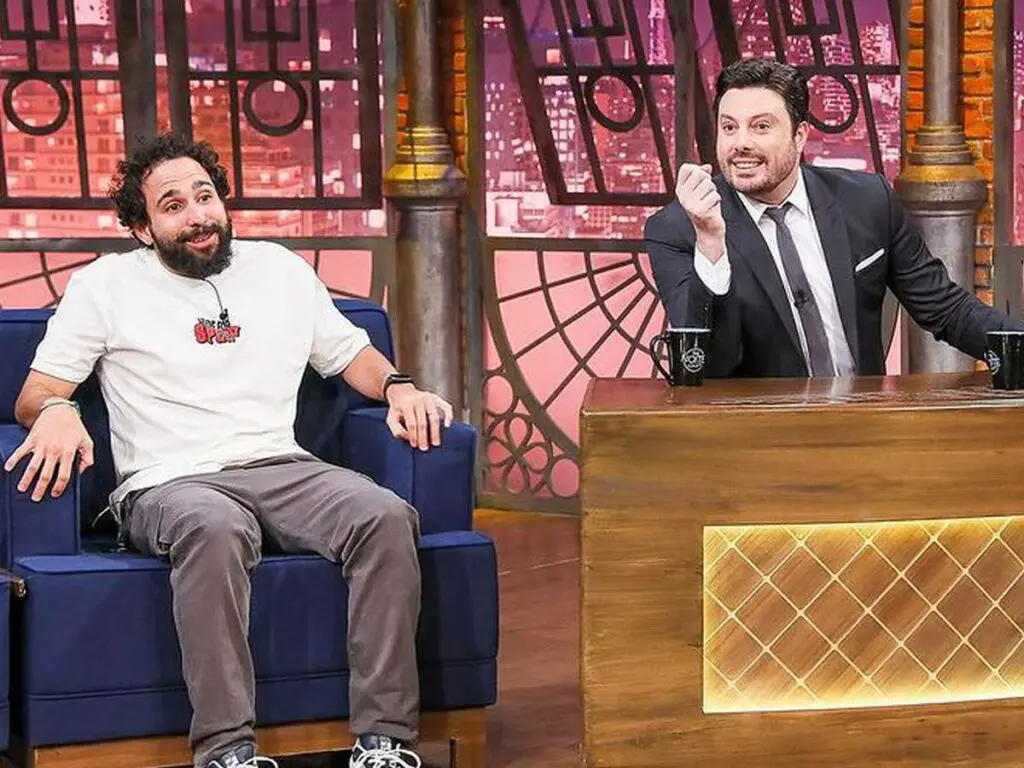 Murilo Couto e Danilo Gentili no 'The Noite'