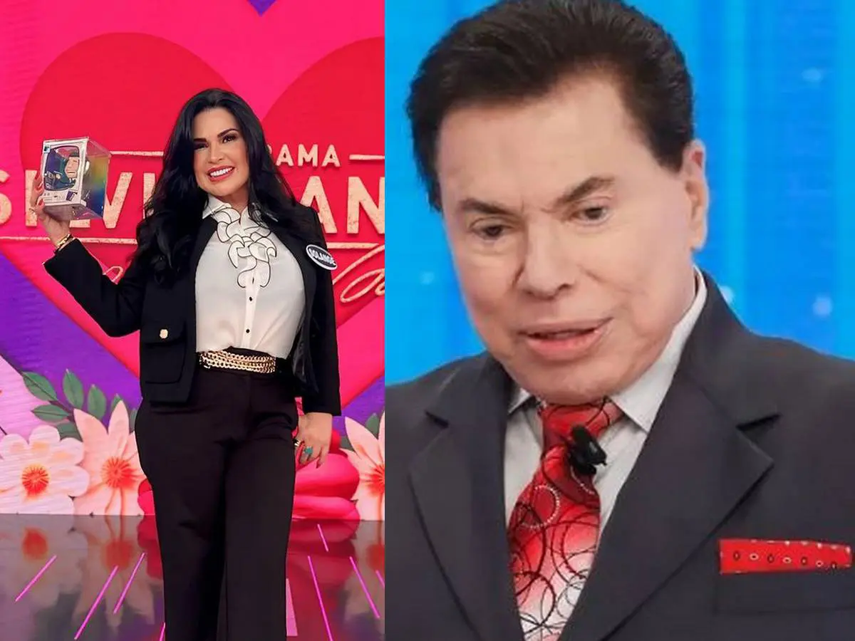 Solange Gomes e Silvio Santos