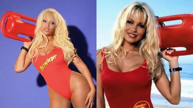 Beyoncé vira Pamela Anderson em ensaio de fotos (Foto: Reprodução/Instagram)