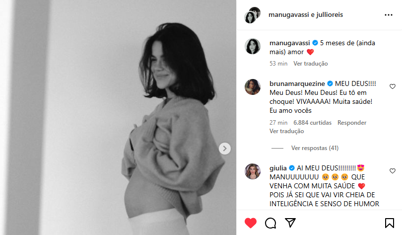 Manu Gavassi anuncia sua primeira gravidez (Foto: Reprodução/Instagram/@manugavassi)