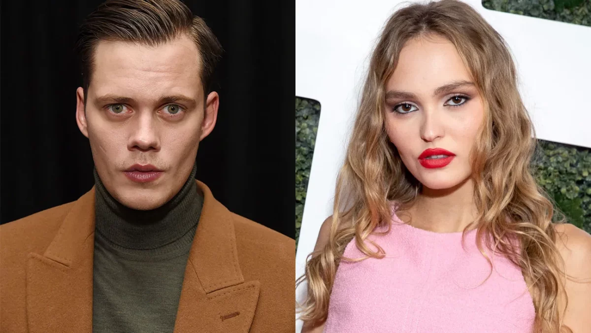 O ator Bill Skarsgård e a atriz Lily-Rose Depp