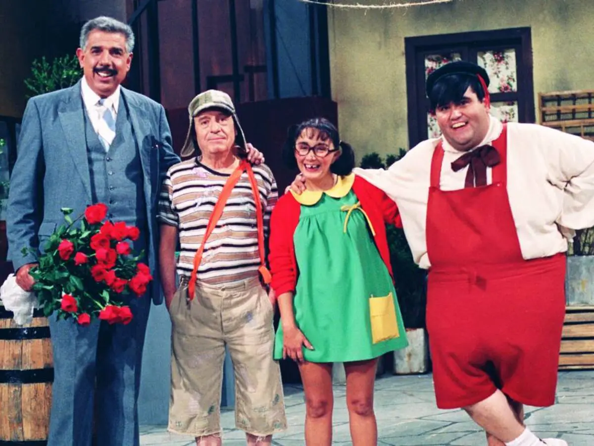 Parte do elenco de Chaves