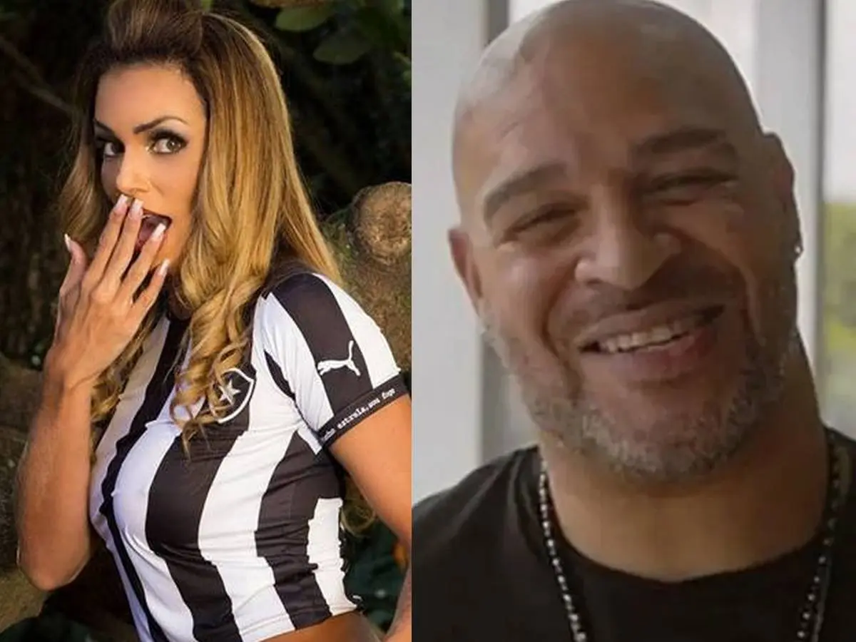 Wanessa Angell, musa do Botafogo, e Adriano Imperador