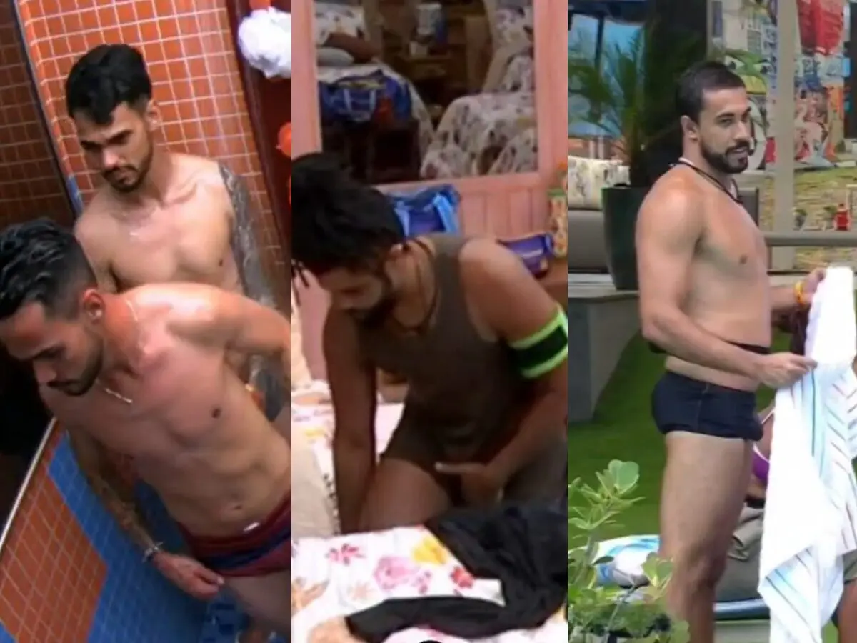 Flagras do BBB 25: Gêmeos João Pedro e João Gabriel no banho, Diogo Almeida trocando de sunga sem toalha e mais