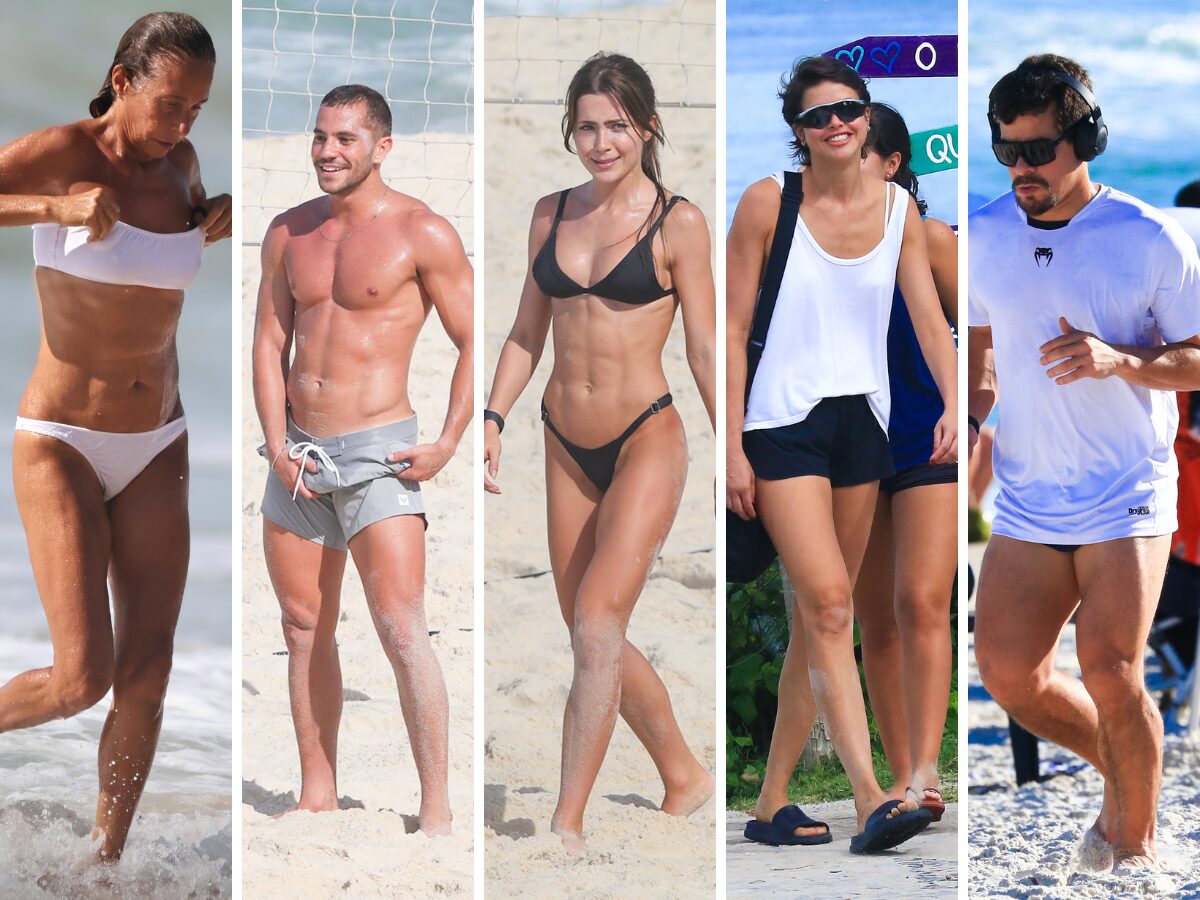 Andrea Beltrão, Jade Picon, André Lamoglia, Agatha Moreira e Thiago Martins aproveitam dia de sol com esporte, mergulho e treino nas praias