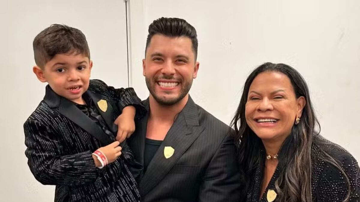 Murilo Huff e Dona Ruth com Leo