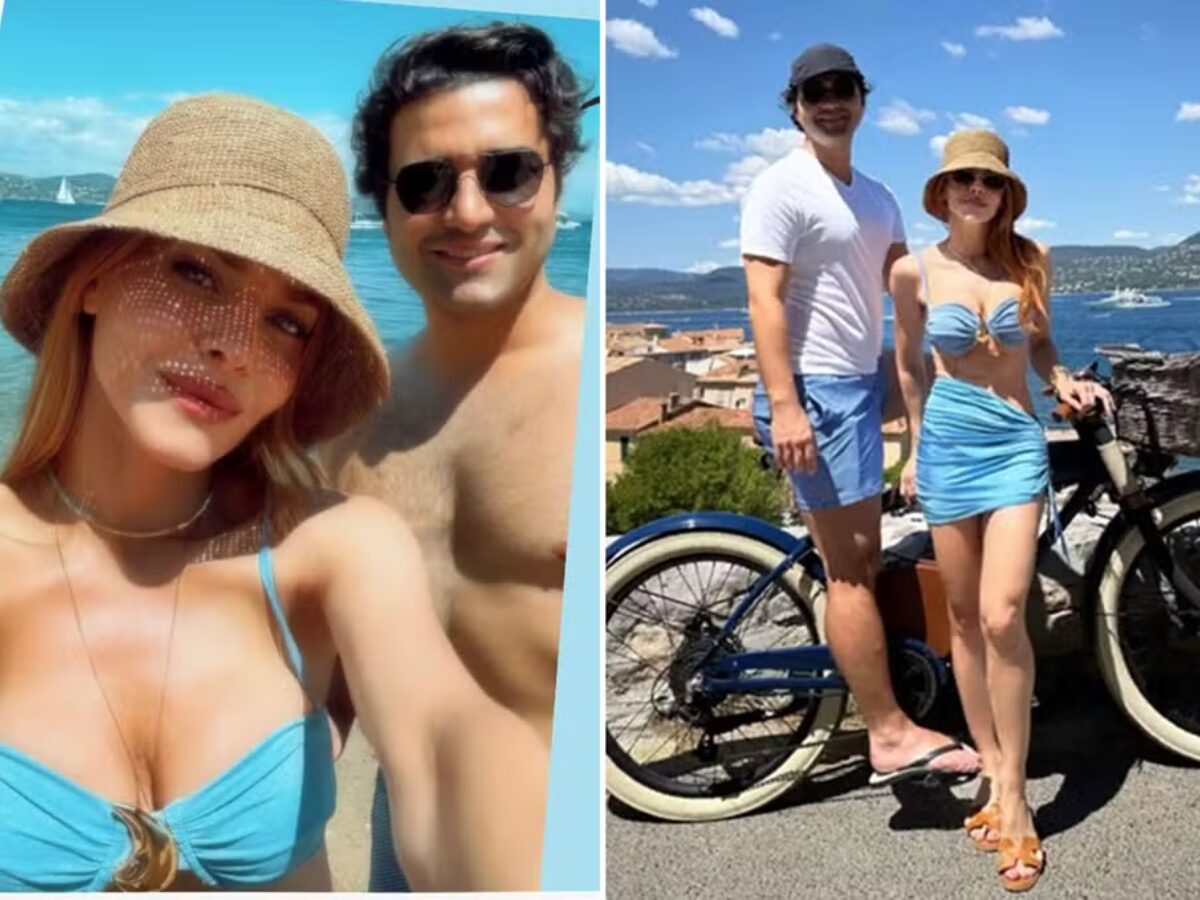 Monique Alfradique curte praia na França com o namorado bilionário