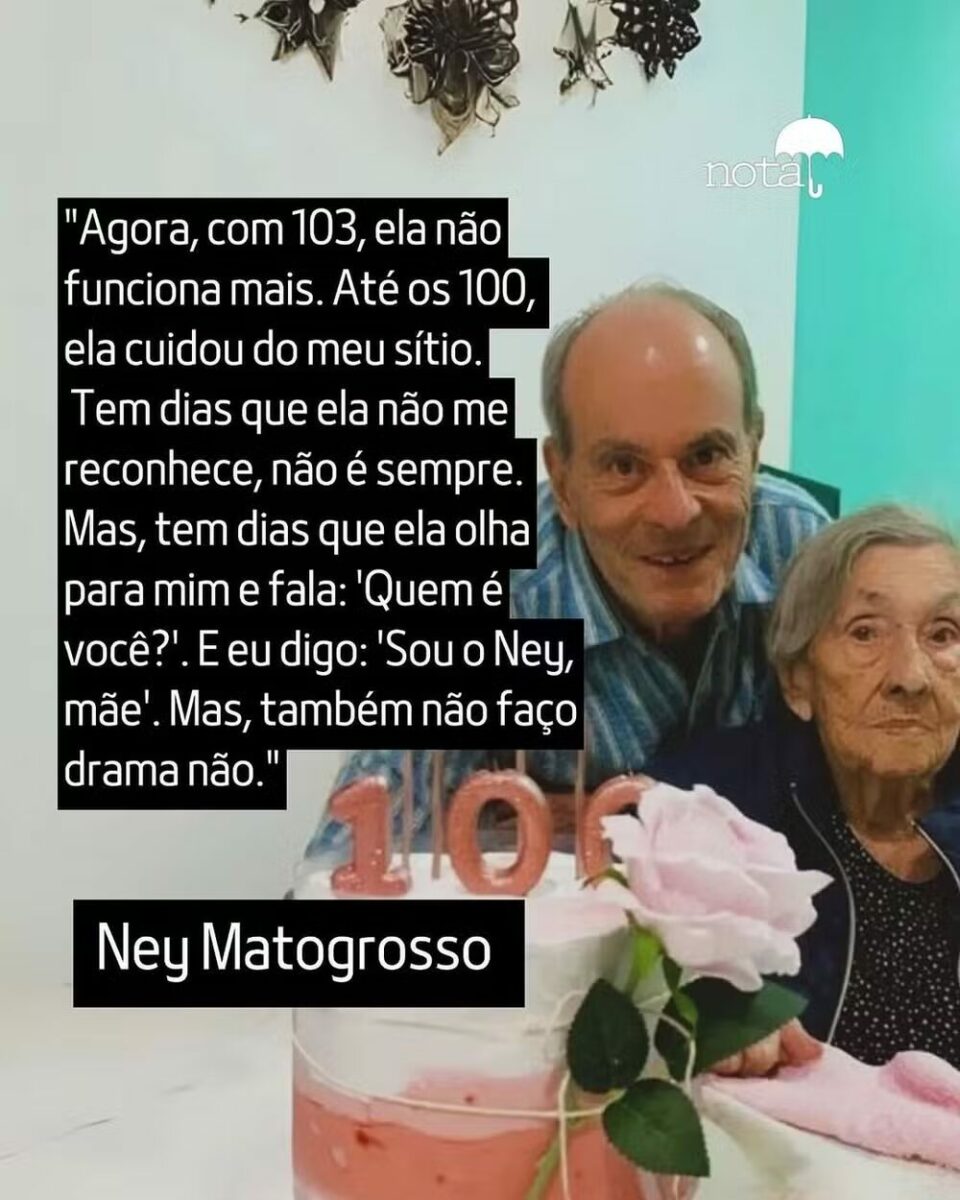 Ney Matogrosso com a mãe, Beita de Souza Pereira (Foto: Reprodução/Instagram)